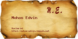 Mohos Edvin névjegykártya